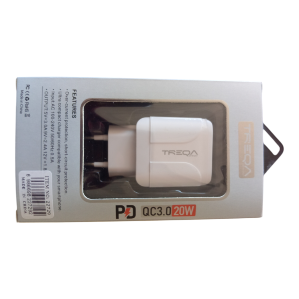 Cargador Rápido USB TREQA CH-626 – 2 Puertos, 20W QC3.0 - Imagen 3