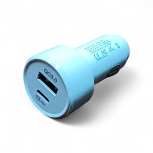 Cargador de Auto Metálico TREQA CC-327 - Carga Rápida Dual 48W (USB QC 3.0 + Tipo-C PD)