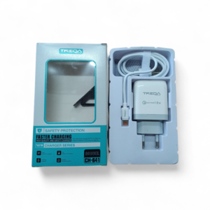Kit Cargador de Pared TREQA CH-641 - Carga Rápida 18W + Cable Lightning (iPhone/iPad)