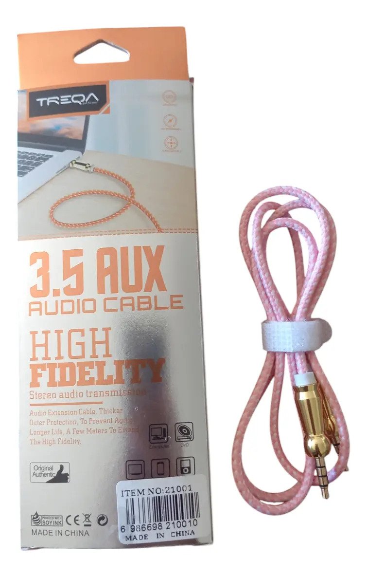 Cable Auxiliar 3.5mm De Alta Fidelidad Diseño Trenzado 1 Cable Auxiliar 3.5mm De Alta Fidelidad Diseño Trenzado